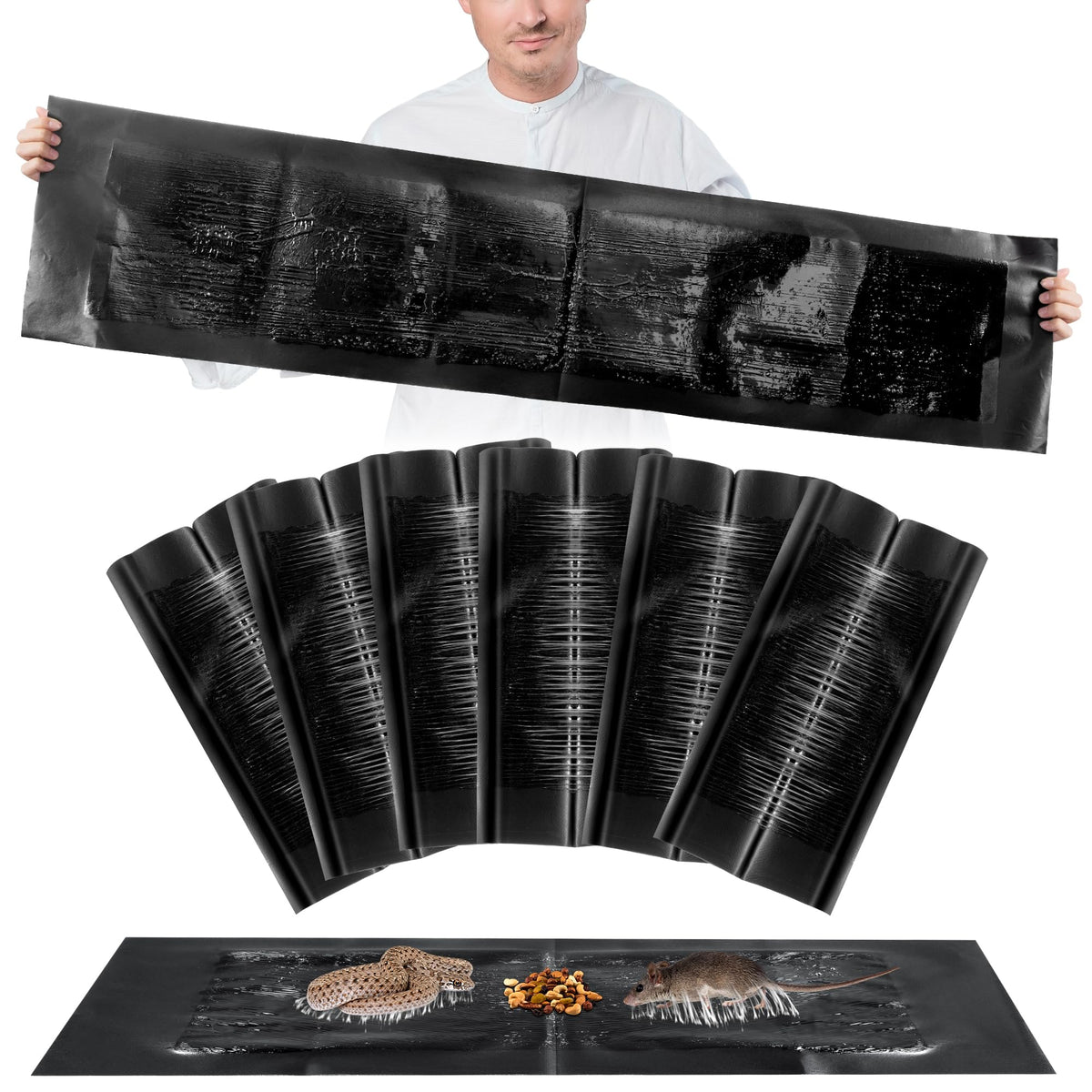 Kittmip 6-pack traps, 47x11 inch boards for larger pests