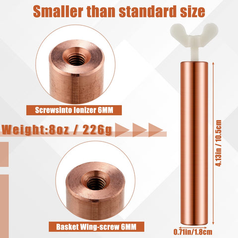 Kittmip copper anode diameter 0.71 inch, compact fit for solar pool ionizers.