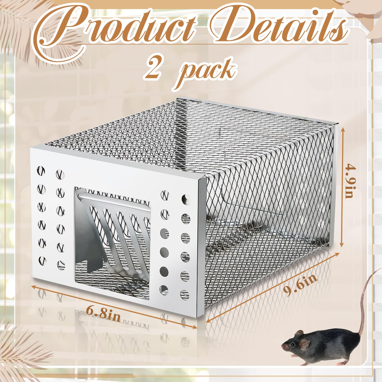 Kittmip live cage trap side view highlights rugged galvanized steel construction