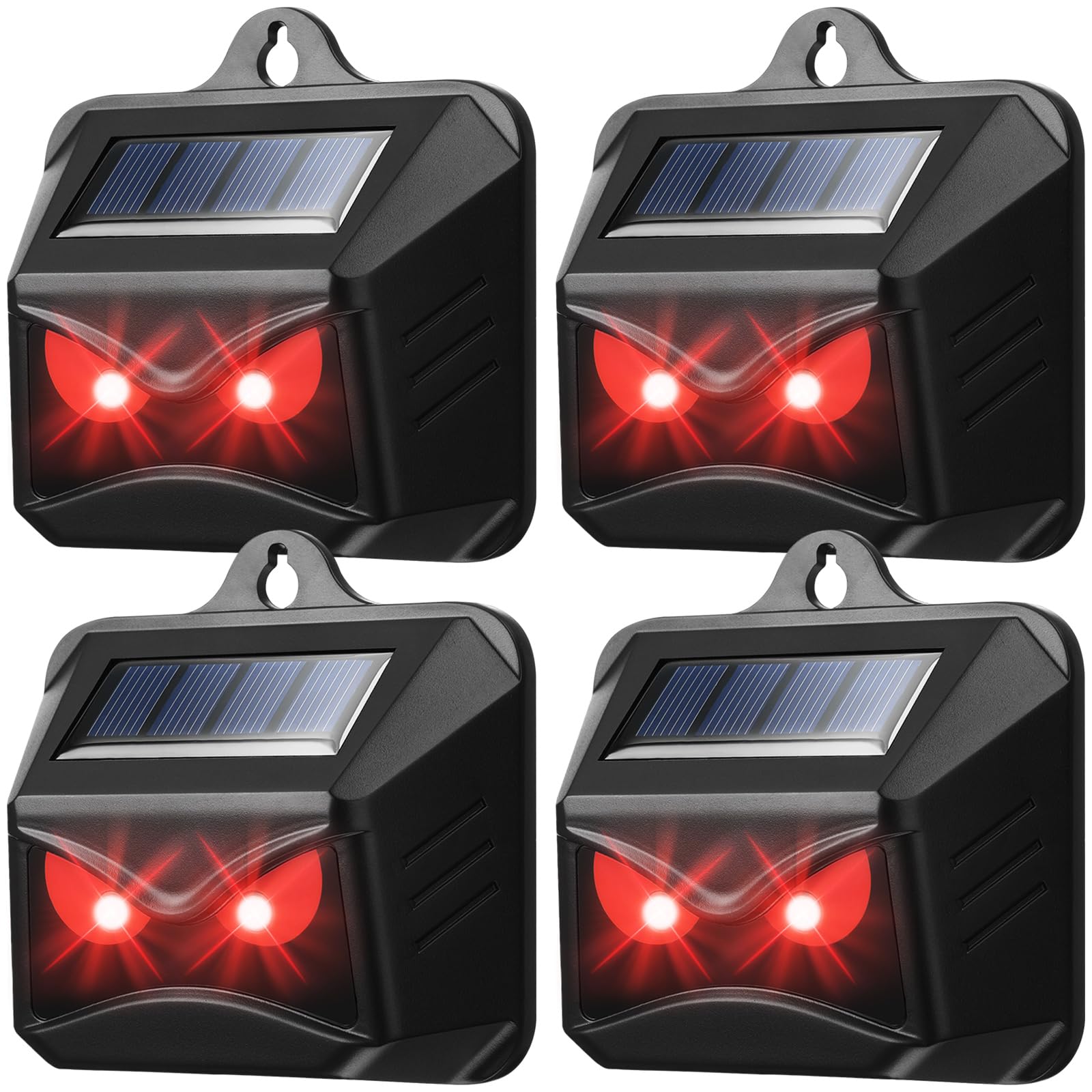 Kittmip solar control light deterrent front view with eye-like LEDs for nighttime protection