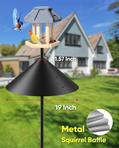 KITVONA 19-inch metal squirrel baffle side view shows the slippery surface that deters climbing.