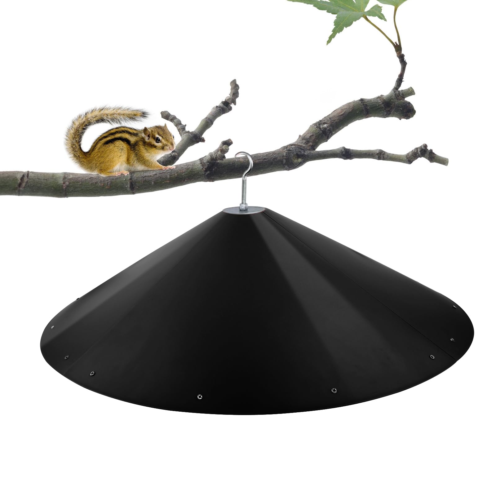 KITVONA 24-inch squirrel baffle blocks climbs, protecting your feeder.