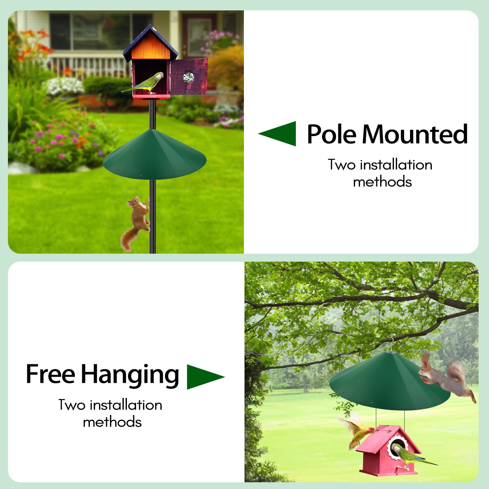 KITVONA outdoor bird feeder protection; keeps birds fed calmly.