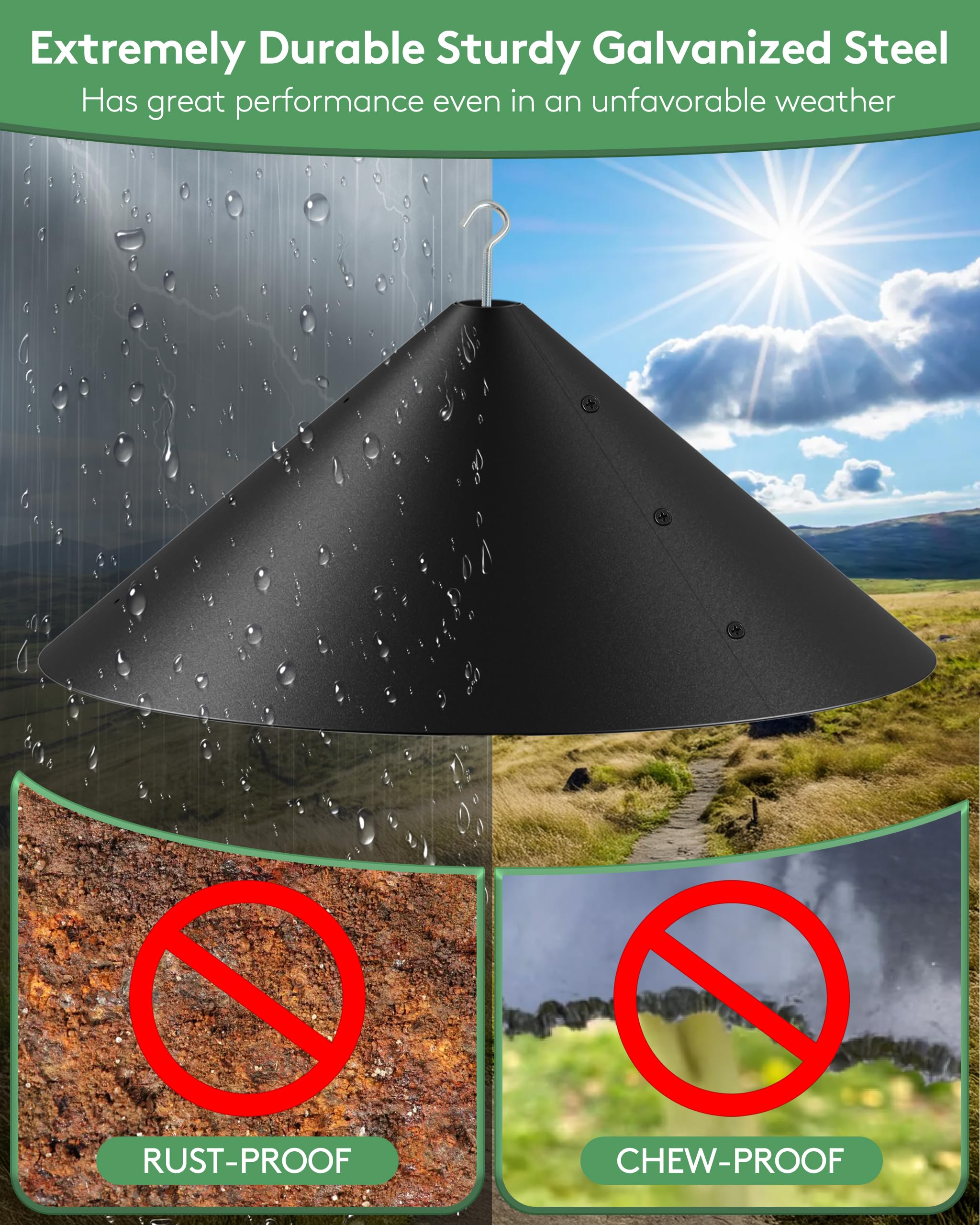 KITVONA outdoor rain guard keeps seed dry during showers