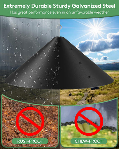 KITVONA outdoor rain guard keeps seed dry during showers