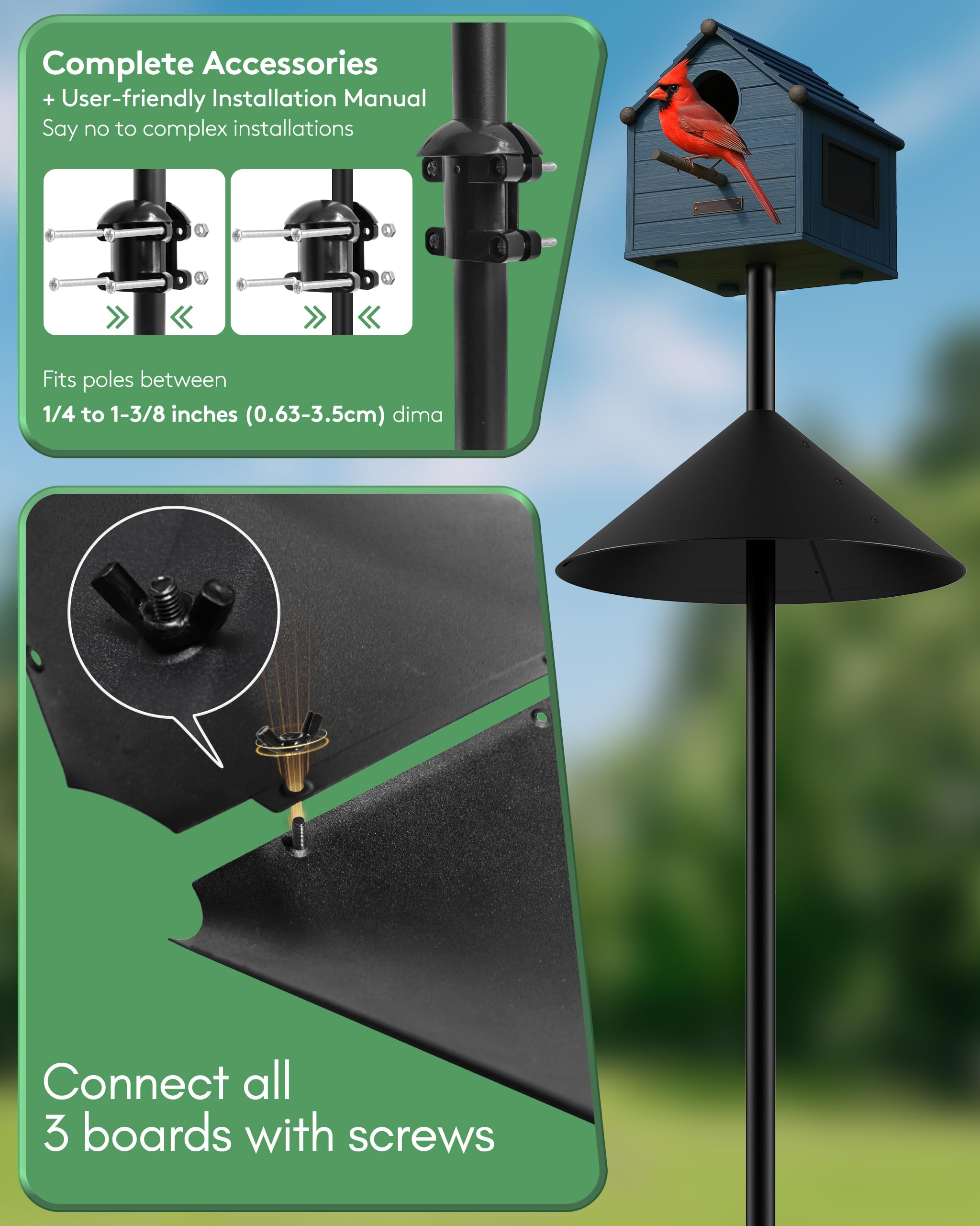 KITVONA chew-resistant design helps protect bird houses and feeders from outdoor pests.