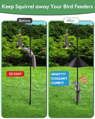KITVONA universal baffle fits shepherds hook and feeder poles for versatile setups.