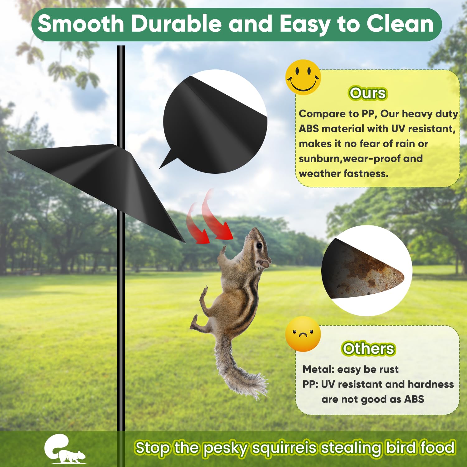 KITVONA baffle colors provide garden harmony while protecting feeders.