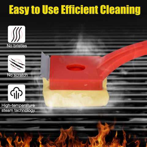 Kitwanda steam-cleaning action removing grease from grates