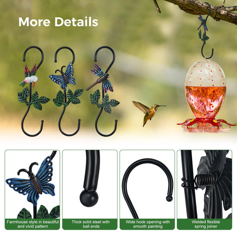Kitwinney dragonfly art S hook provides sturdy pot hanging.