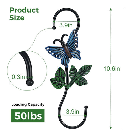 Kitwinney hummingbird art S hook for outdoor garden displays.