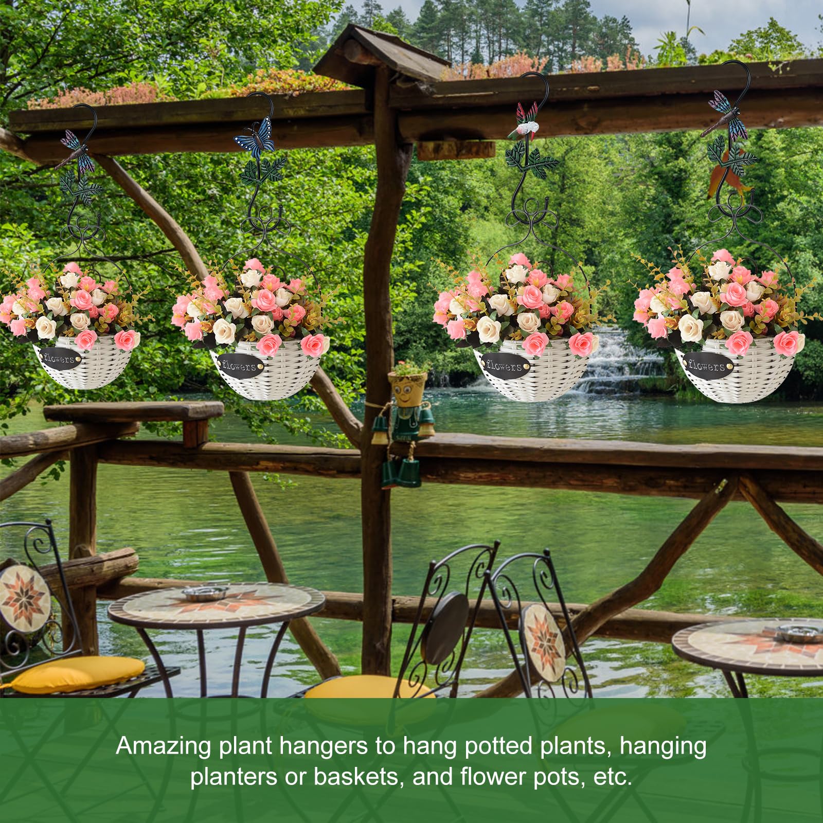Kitwinney indoor-decor S hook adds charm to plants and decor.