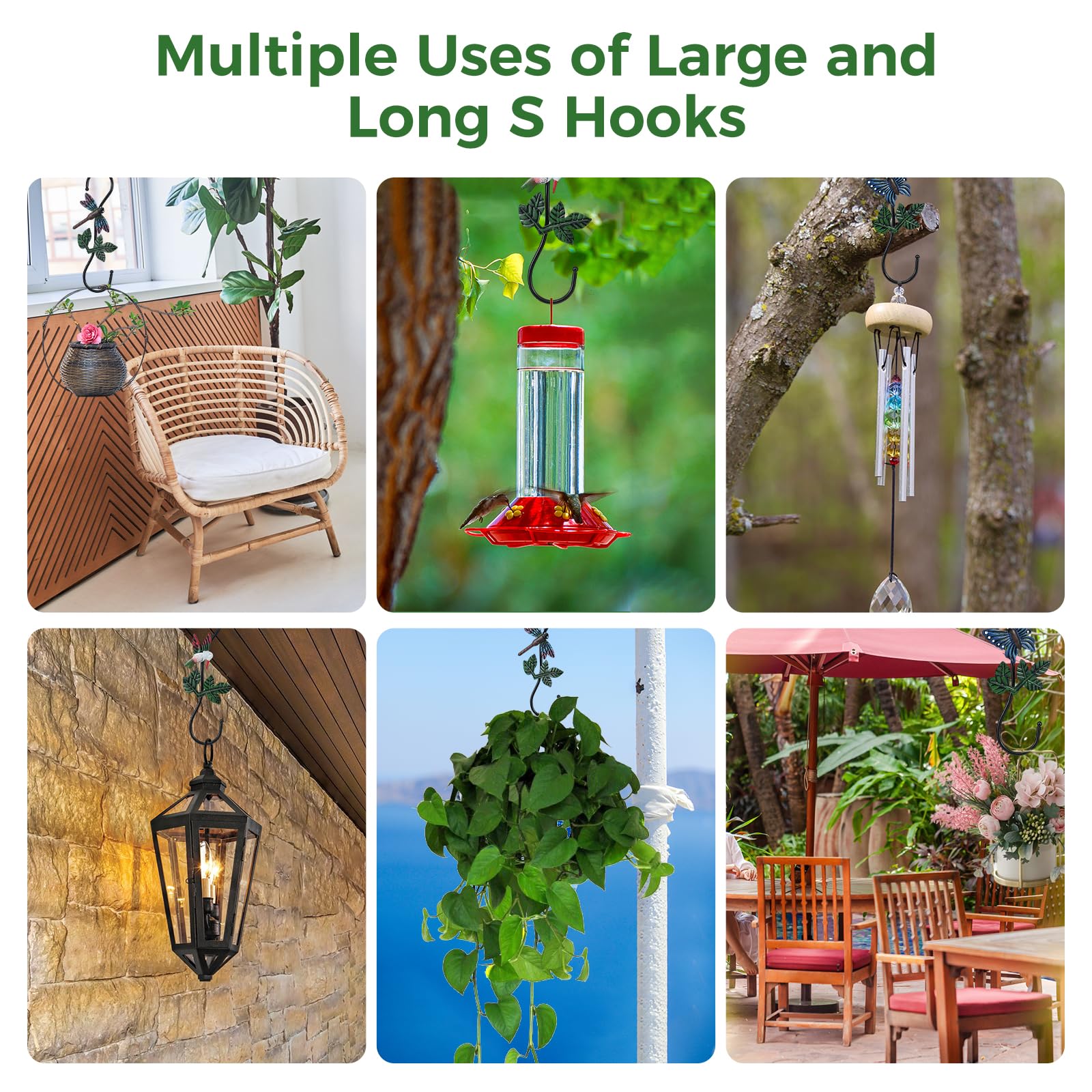 Kitwinney set of 3 S hooks for versatile hanging options.