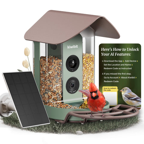 Kiwibit Smart Bird Feeder 4K camera captures crisp wildlife footage for backyard birding.