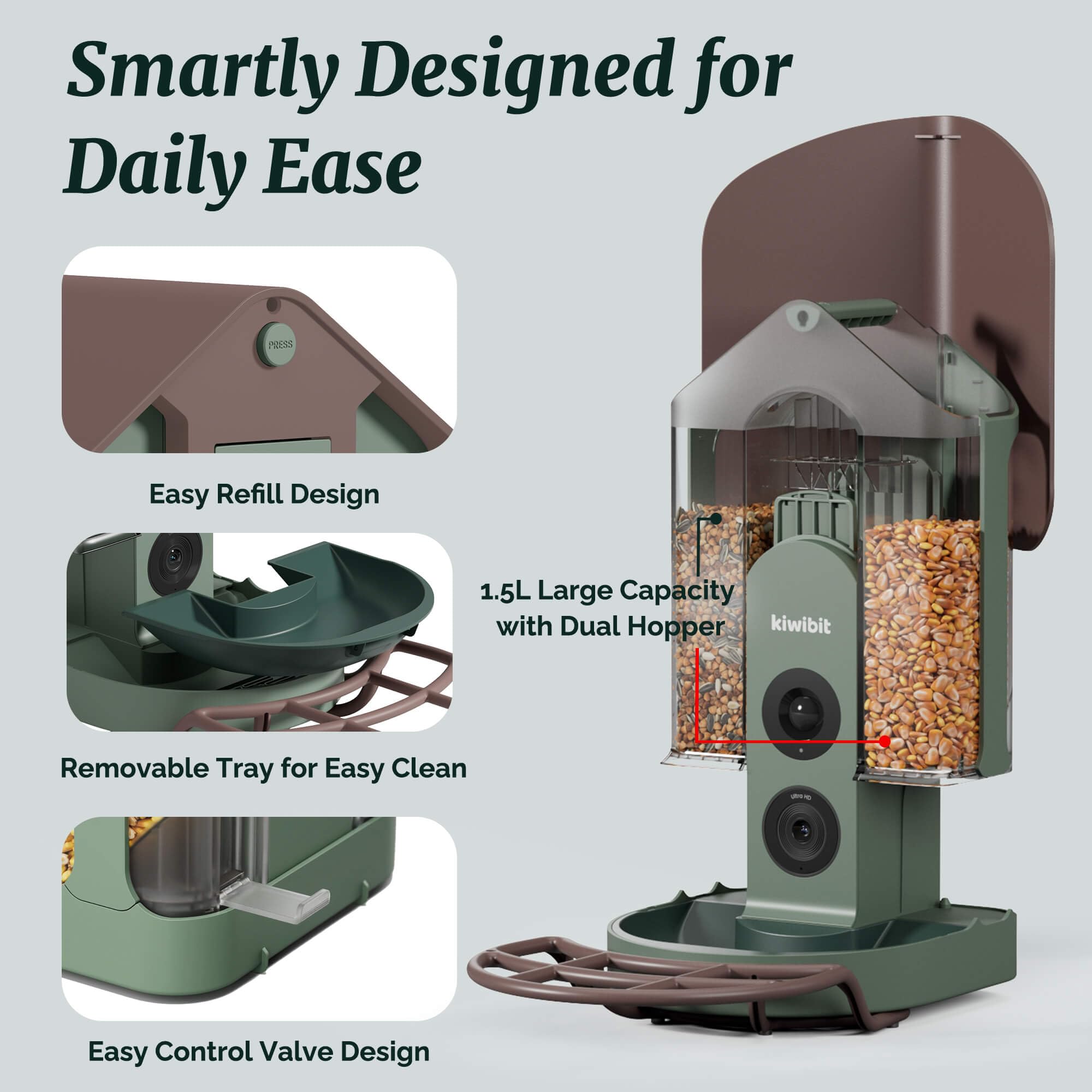 Kiwibit motion alerts notify you instantly when visitors arrive at the feeder.