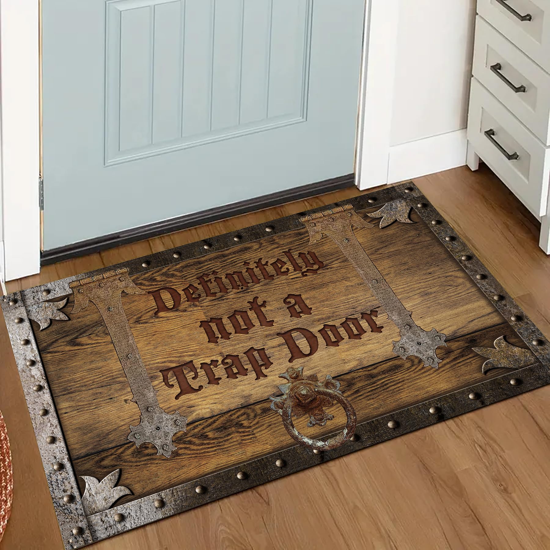 KIYIYZER non-slip back doormat stays in place on damp floors