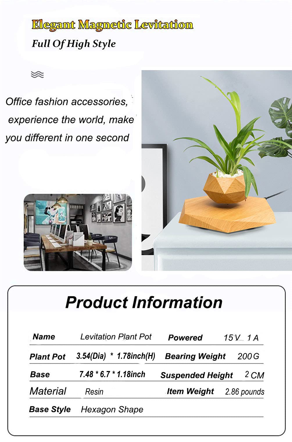 KIYOMING suspension flower holder showcases 360 degree rotation for dynamic plant displays