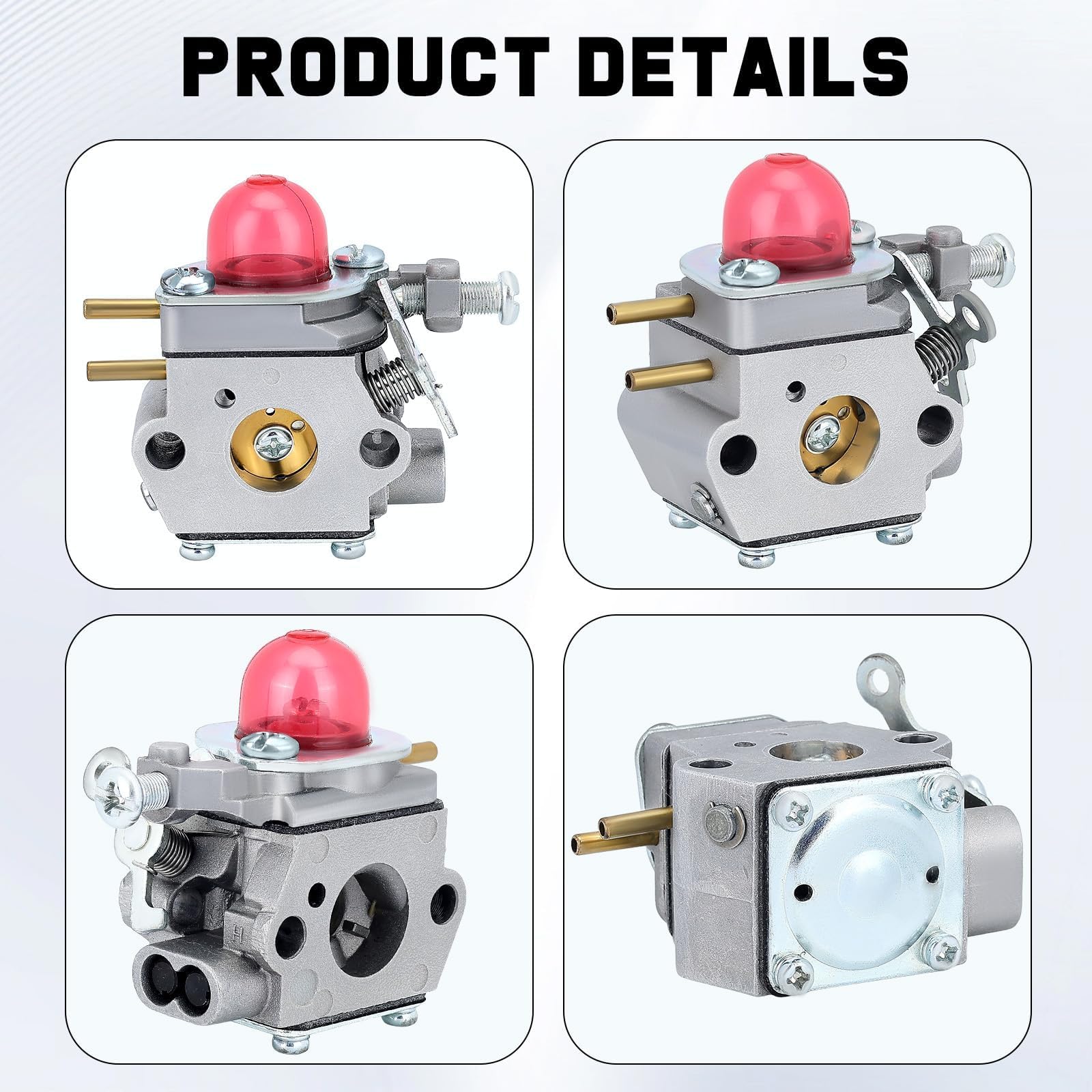 Kizut carburetor with Walbro connector highlighting secure fuel delivery