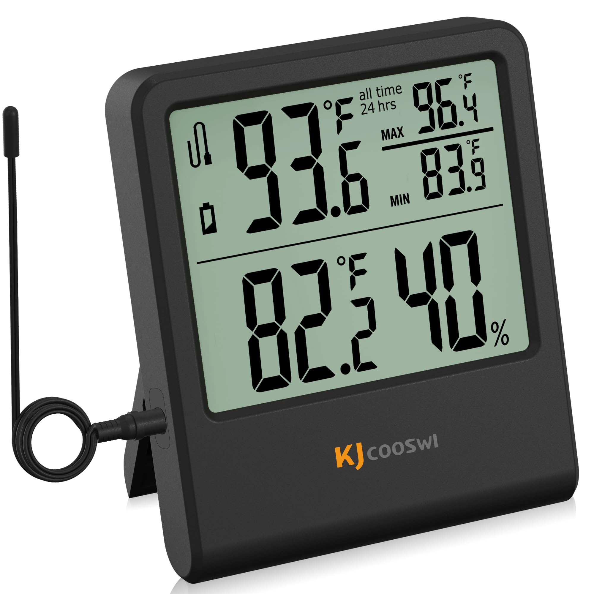 KJCOOSWI digital thermometer with large digits for clear indoor and outdoor readings