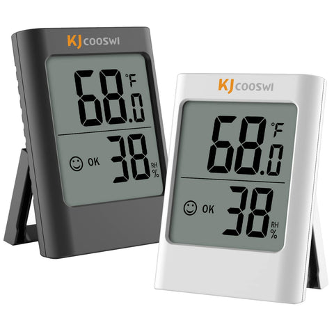 KJCOOSWI humidity gauge display shows current humidity and temperature at a glance.