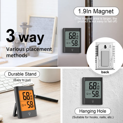KJCOOSWI Large magnetic mount keeps the device secure on metal surfaces.