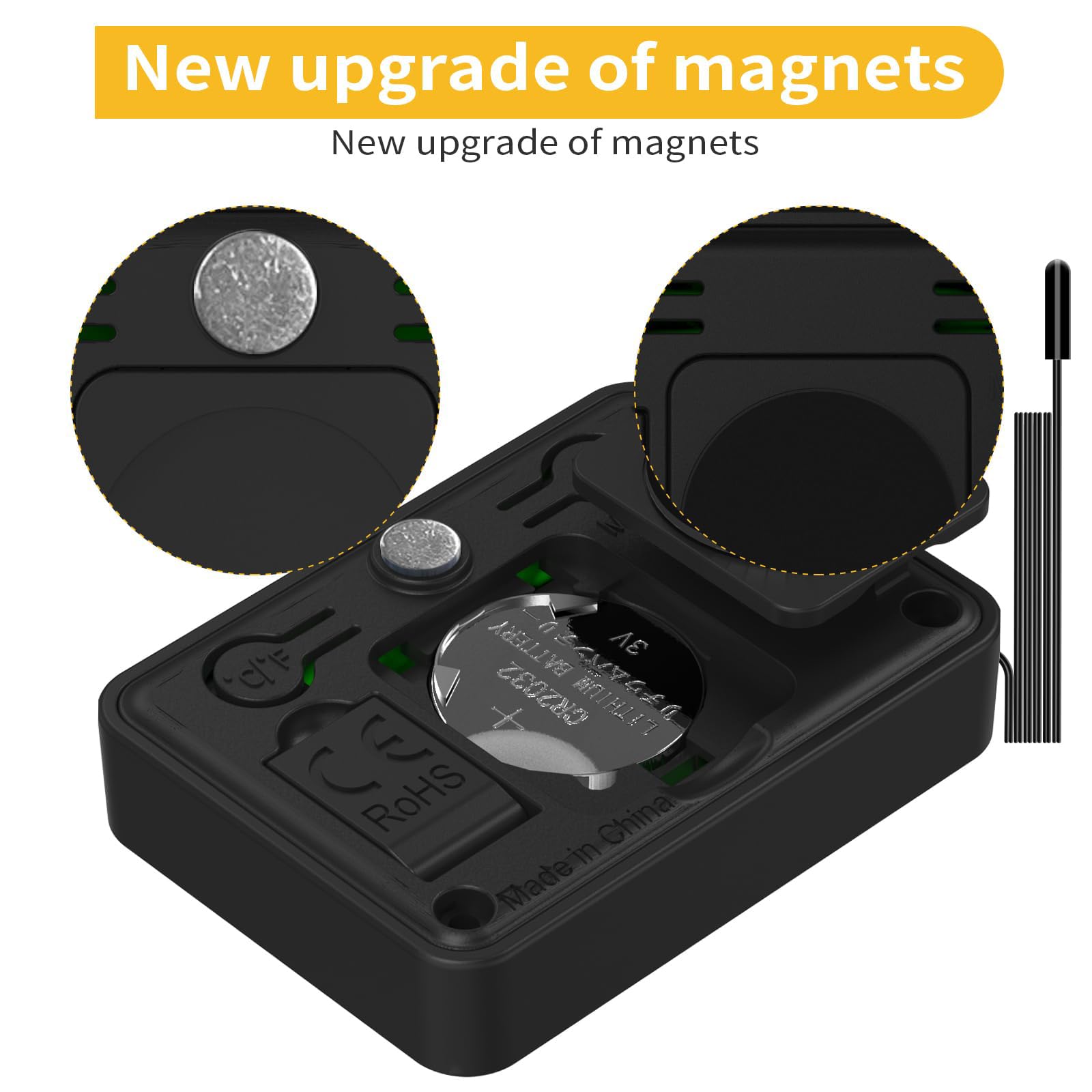 KJCOOSWI magnetic back enables easy mounting on metal surfaces.