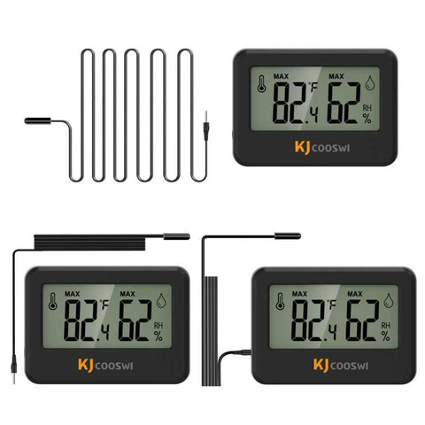 KJCOOSWI mini digital hygrometer thermometer front view for quick room readings
