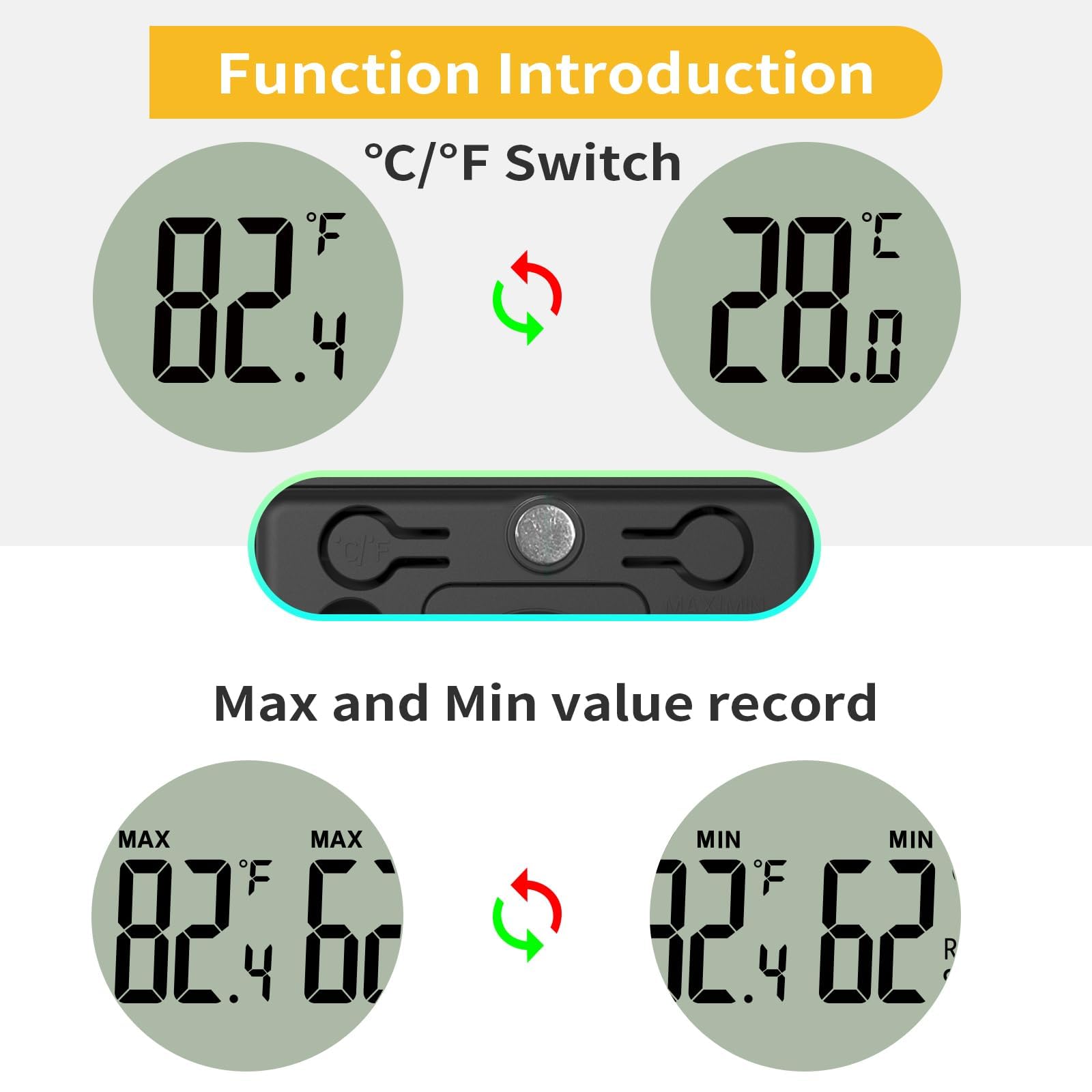 KJCOOSWI waterproof probe suitable for aquarium use and precise temperature placement.