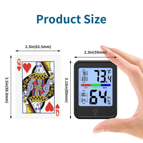 KJMOPRO indoor temperature humidity monitor mounted on wall for easy monitoring