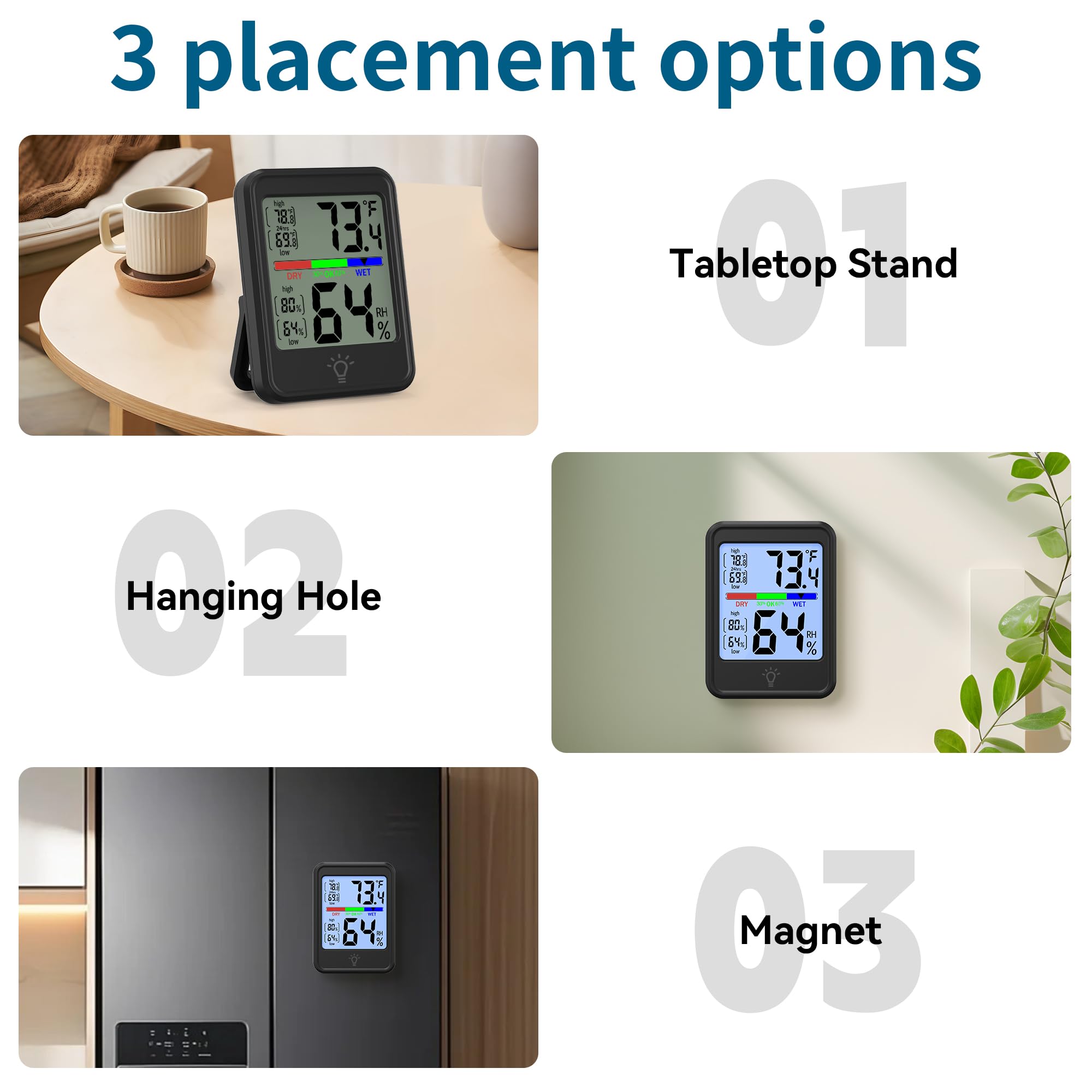 KJMOPRO three installation options for flexible placement in any room