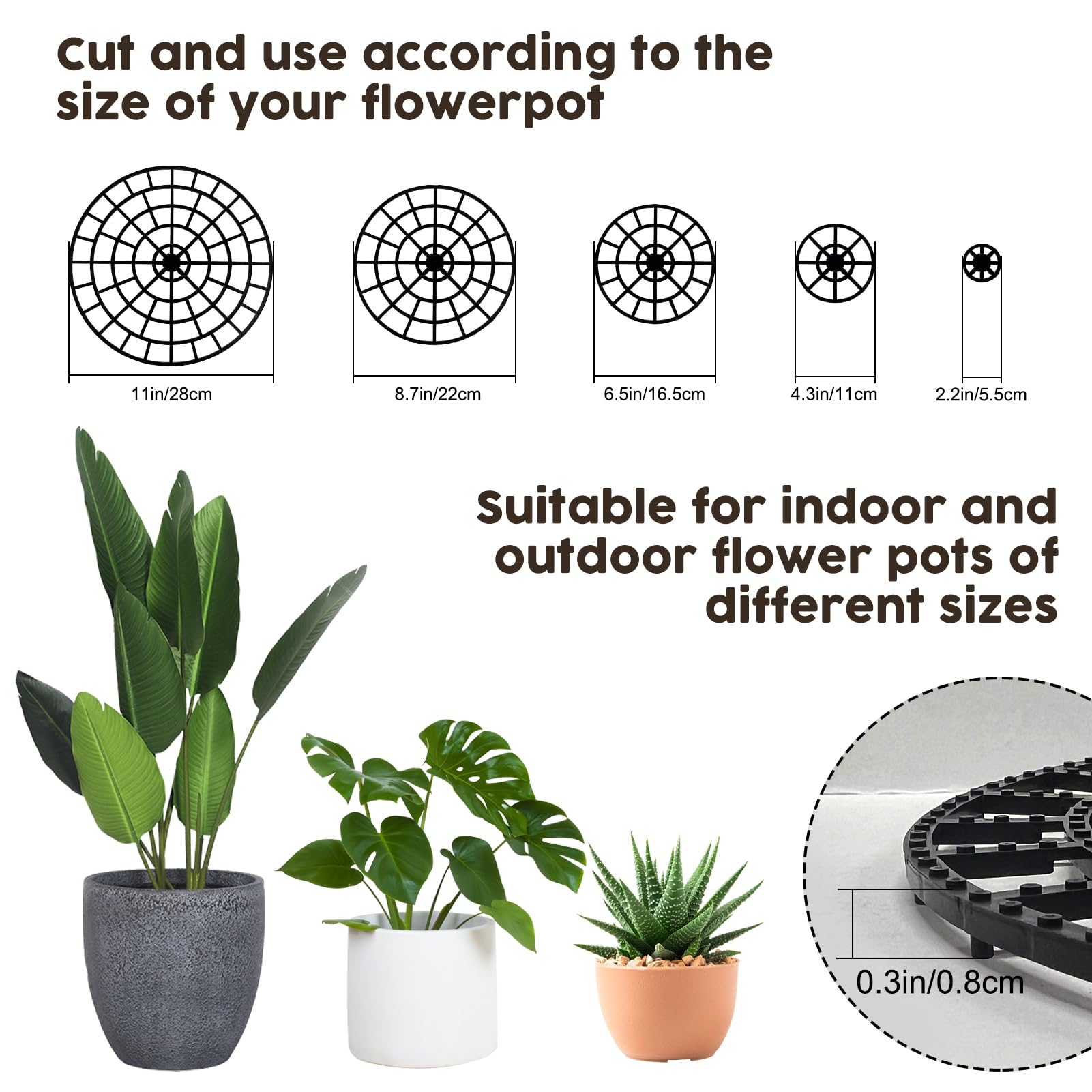 KKONHII patio protector under planter shields deck from moisture