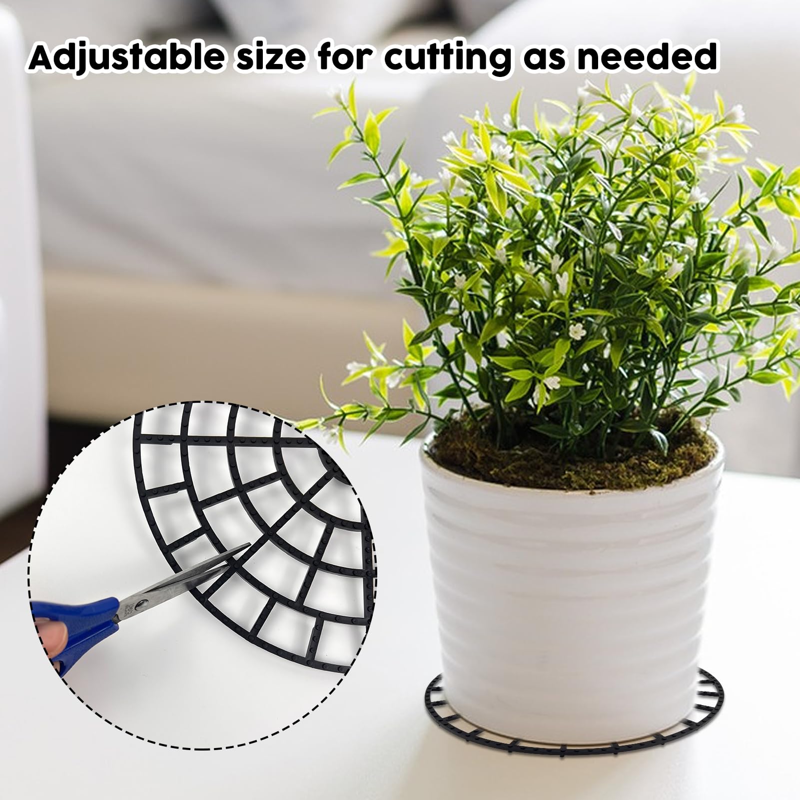 KKONHII pots elevated by risers protect floors and reduce water buildup