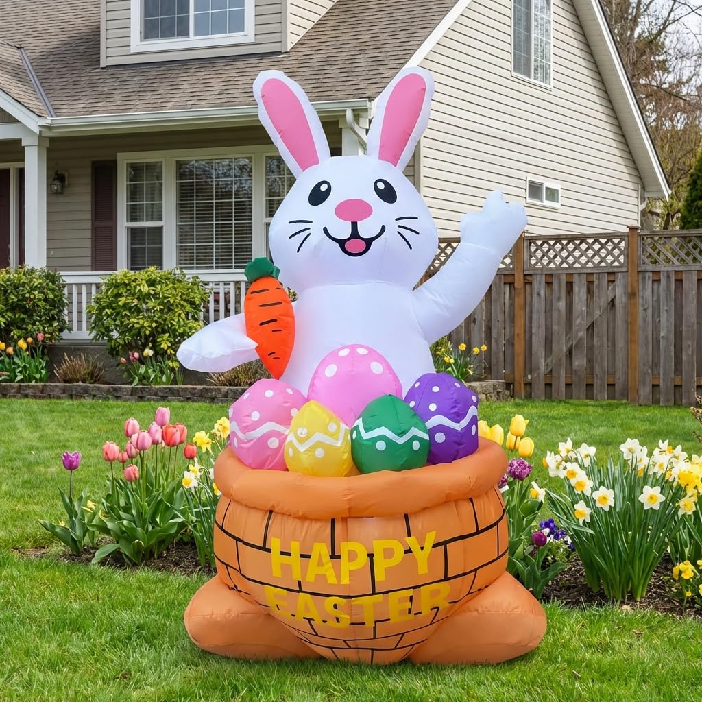 KKZACONL easter bunny inflatable accessories pack includes stakes, ropes, and waterbags.