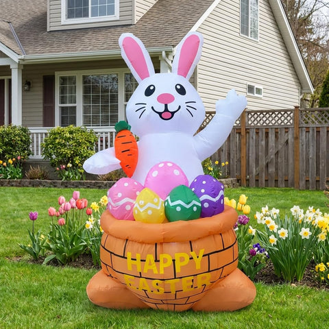 KKZACONL easter bunny inflatable accessories pack includes stakes, ropes, and waterbags.