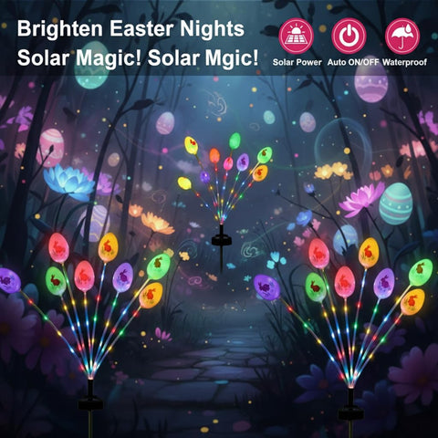 KKZACONL solar eggs stake lights brighten patios with weatherproof reliability.