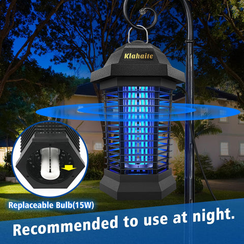 Klahaite bug zapper outdoor removable tray for easy cleanup