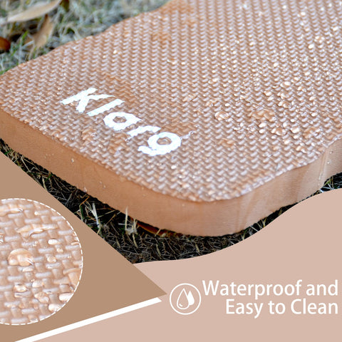 Klarg easy-clean kneeling pad, wipe or rinse after use.