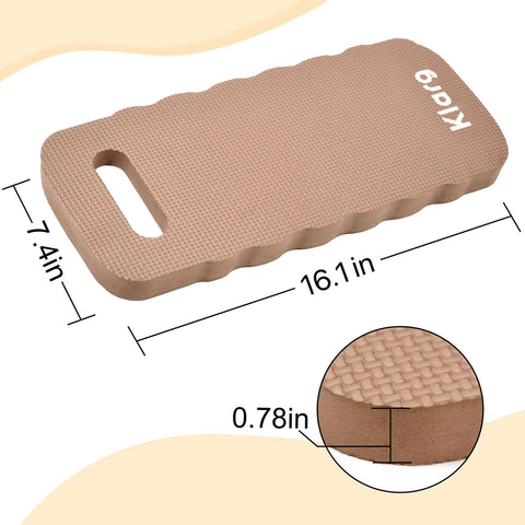 Klarg waterproof kneeling pad keeps knees dry in wet gardening conditions.