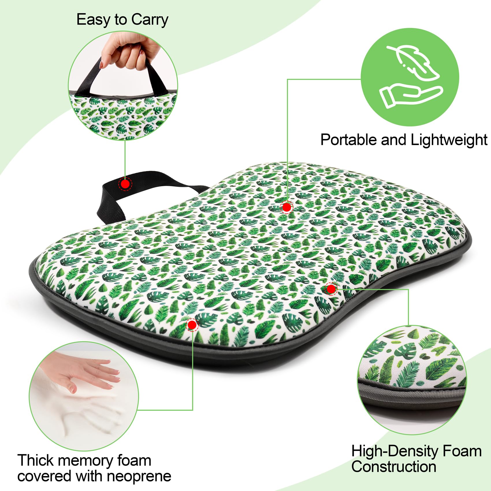 Klarg kneeling pad displays generous 17.7 x 10.8 inch footprint for protection.