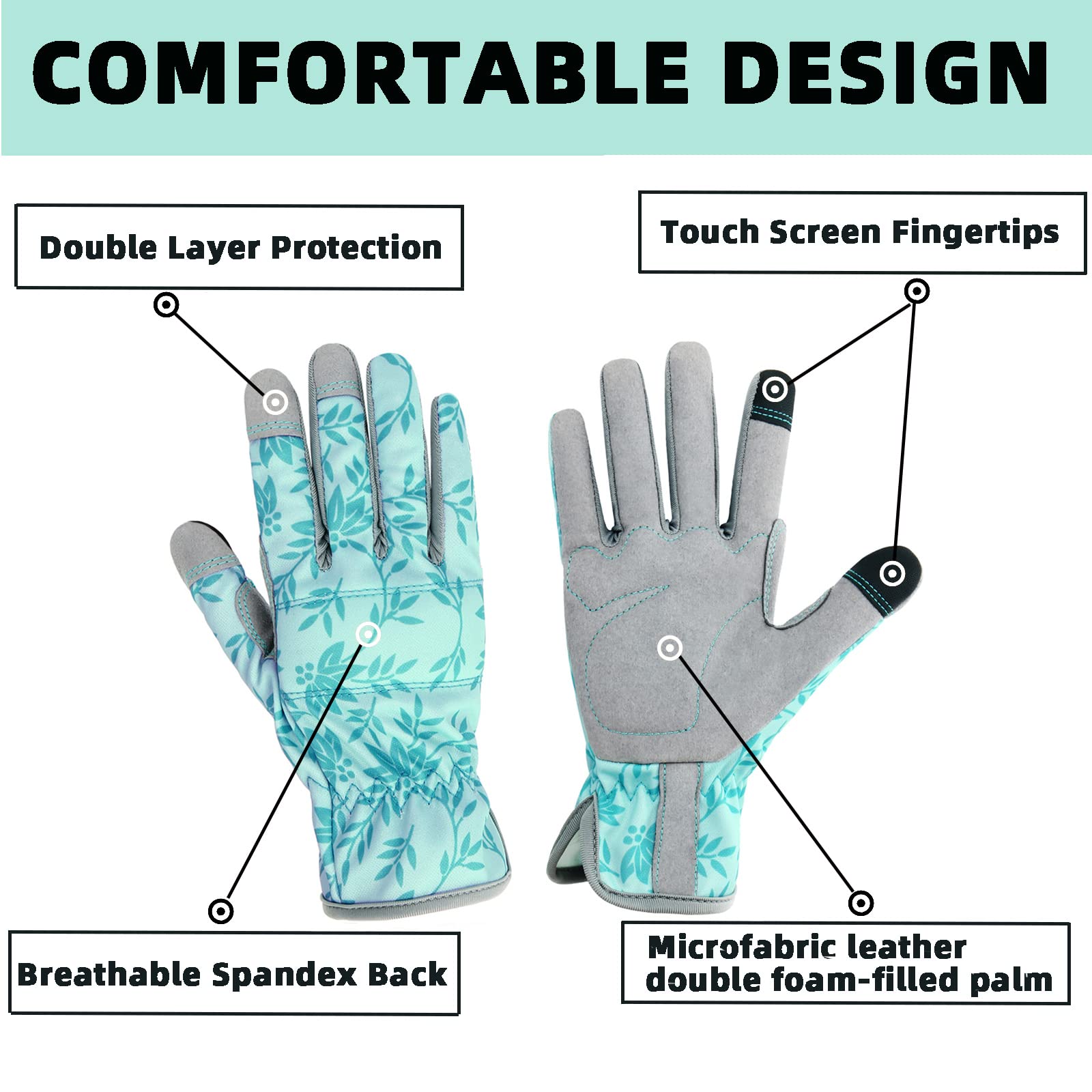 KLDOLLAR flexible breathable gloves keep hands cool during gardening.