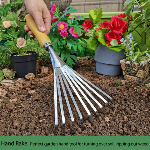 KLDOLLAR small leaf rake flat teeth for easy debris removal.