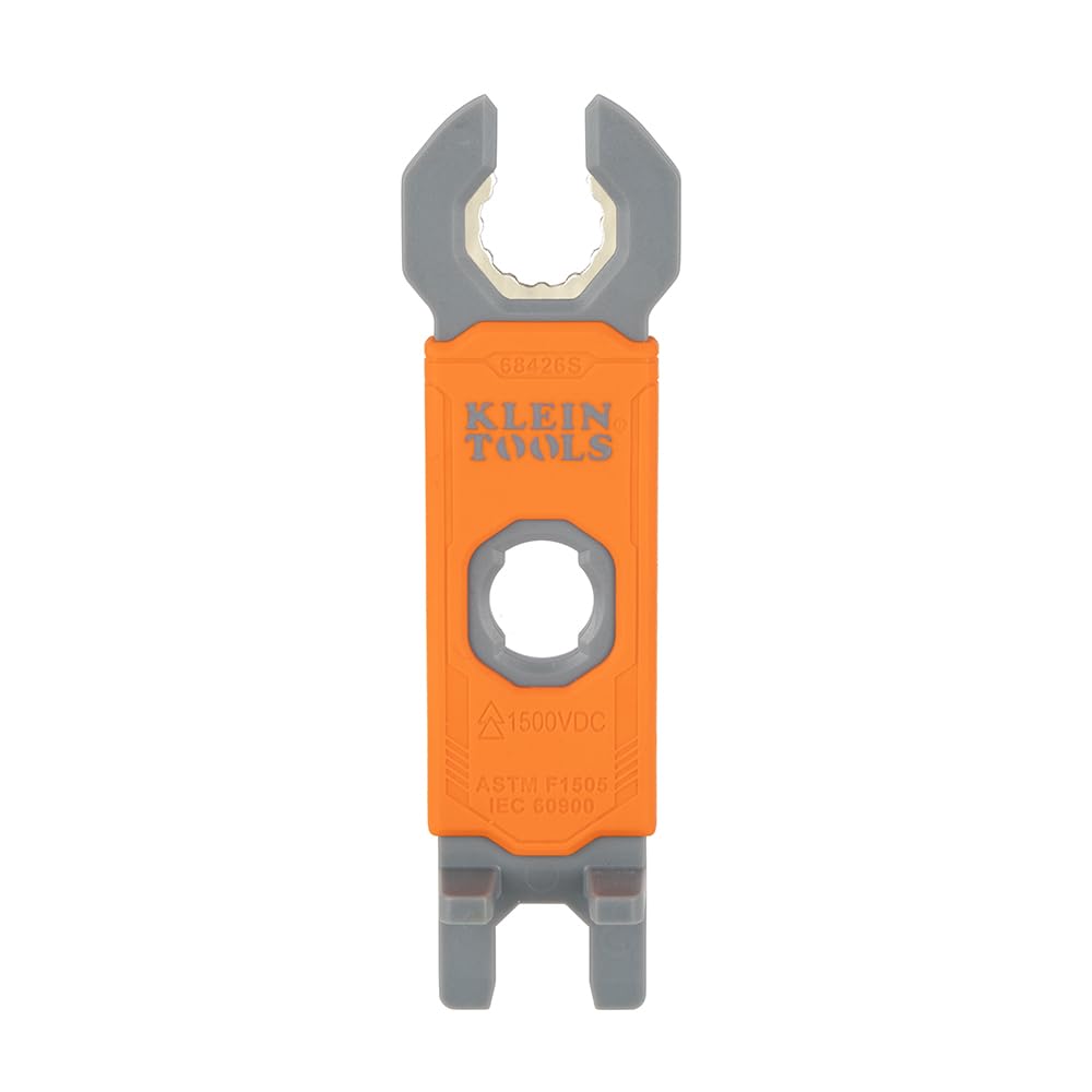 Klein Tools 68426S solar insulating wrench front view for safe MC4 connector assembly
