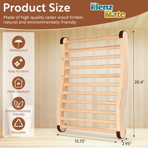 KlenzMate backrest with non-slip pads for secure sauna sessions
