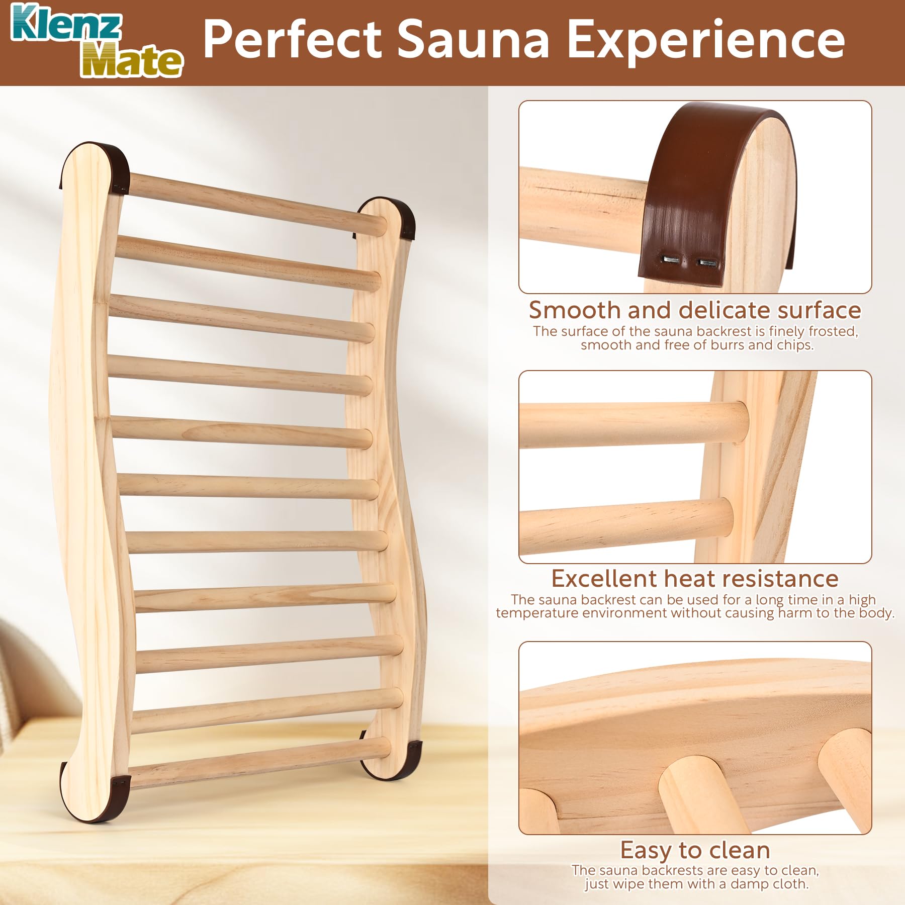 KlenzMate S-shaped backrest offering ergonomic spine support