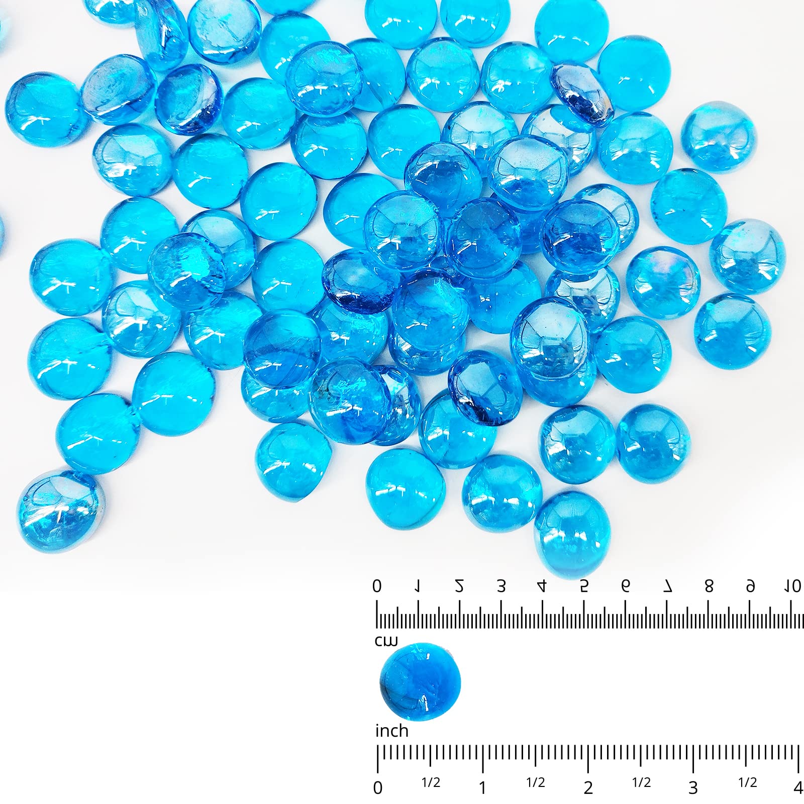 Kleuete Pacific Blue half-inch beads fire glass adds sparkle.