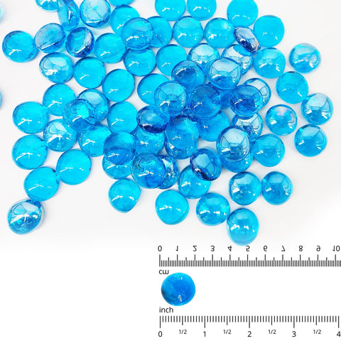 Kleuete Pacific Blue half-inch beads fire glass adds sparkle.