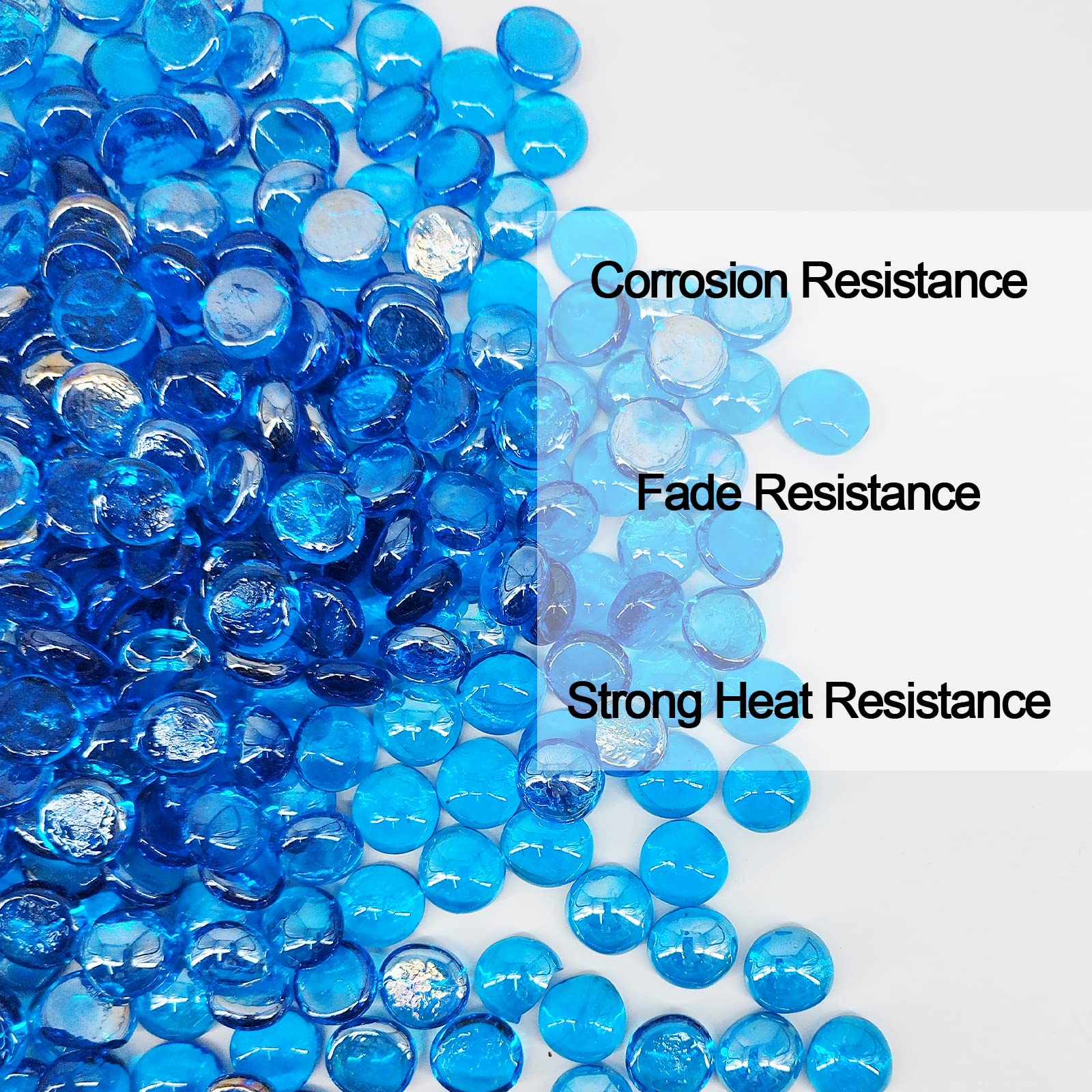 Kleuete Pacific Blue fire pit decor glass for indoor and outdoor setups.