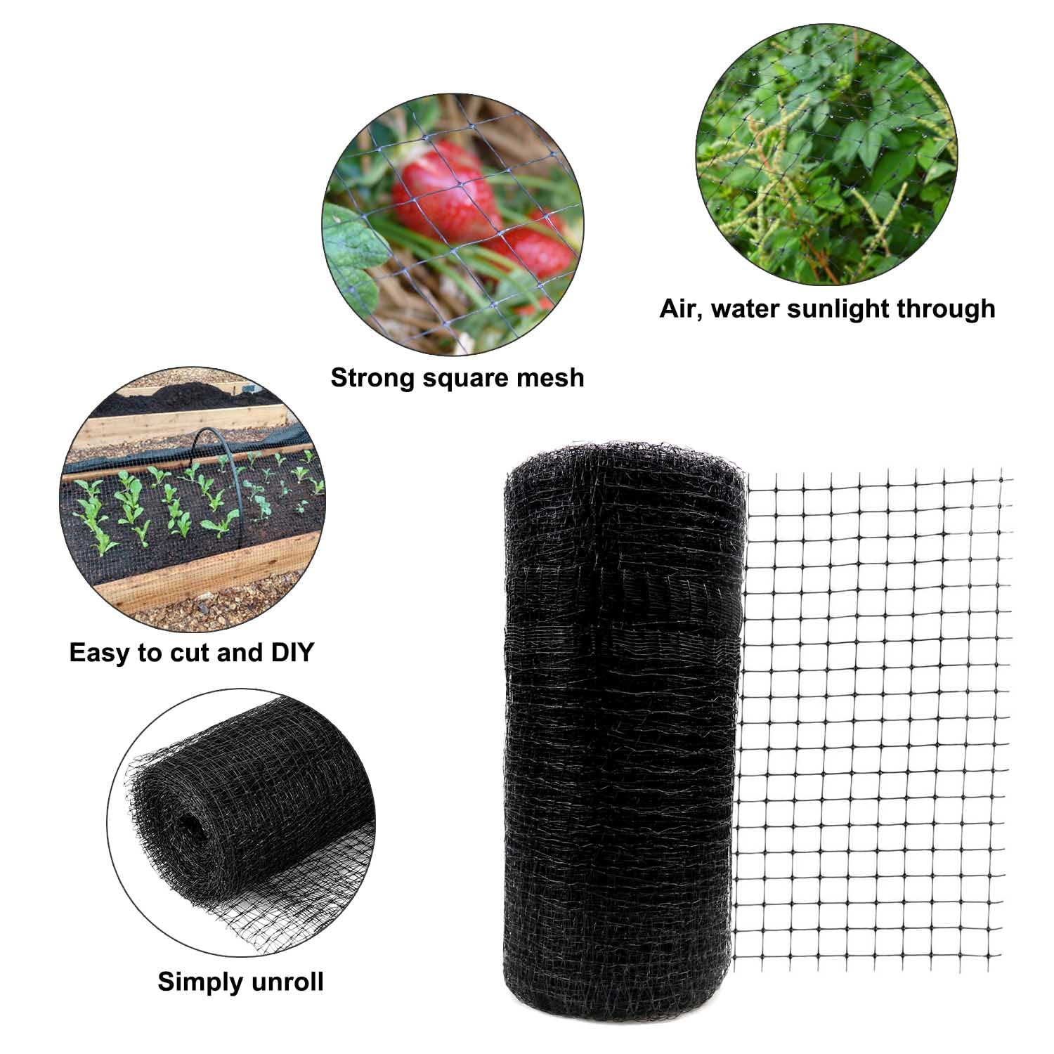 KLEWEE Bird Netting accessories with staples and zip ties for setup