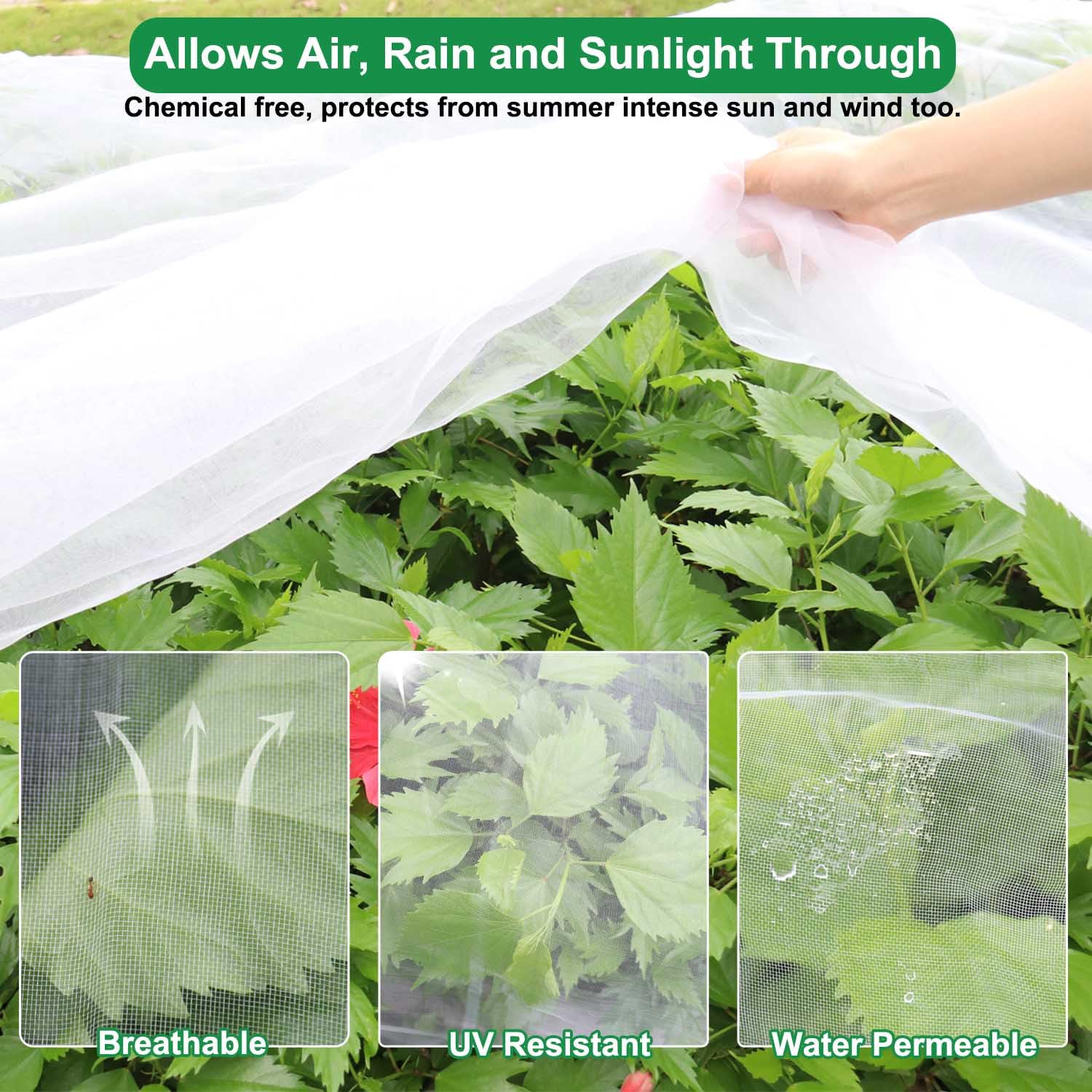 KLEWEE translucent netting allows growth checks without removal.