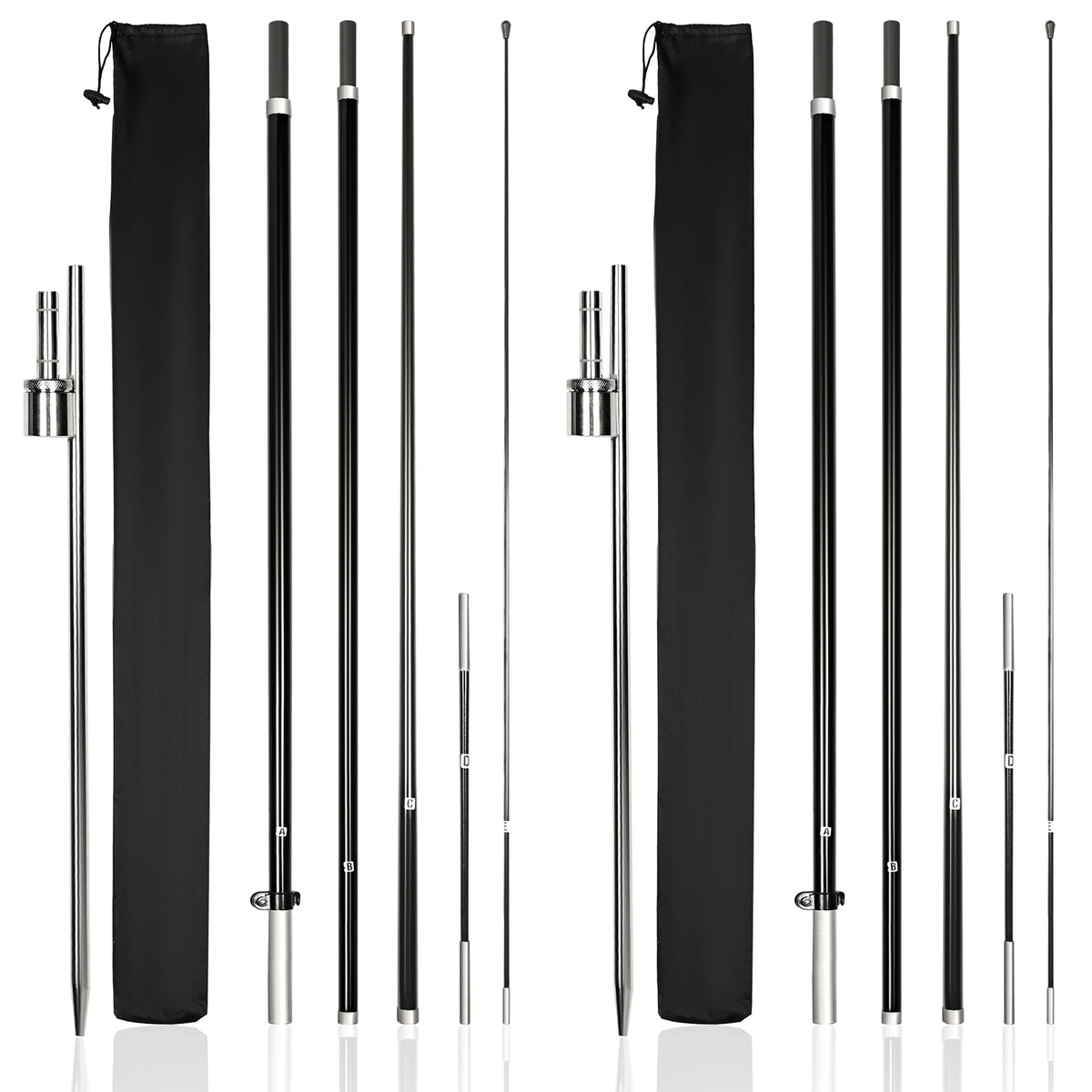 KLEXORE & CO feather flag pole kit assembled for tall outdoor displays.